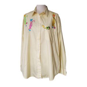 Vintage p.g.b. blouse with cat & mouse embroidery